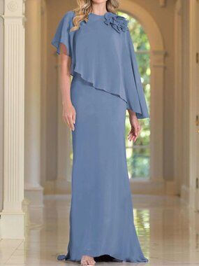 NWT Marsoni by Colors MV1347 Evening Gown Slate Blue Size 24